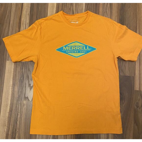 MEN'S S MERRELL ORIGINS 1981 DISTRESSED ORANGE T-SHIRT - Picture 1 of 4